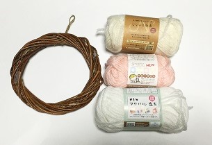 毛糸 ボンボンリース 材料