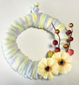 毛糸のリース クリスマス ハンドメイド